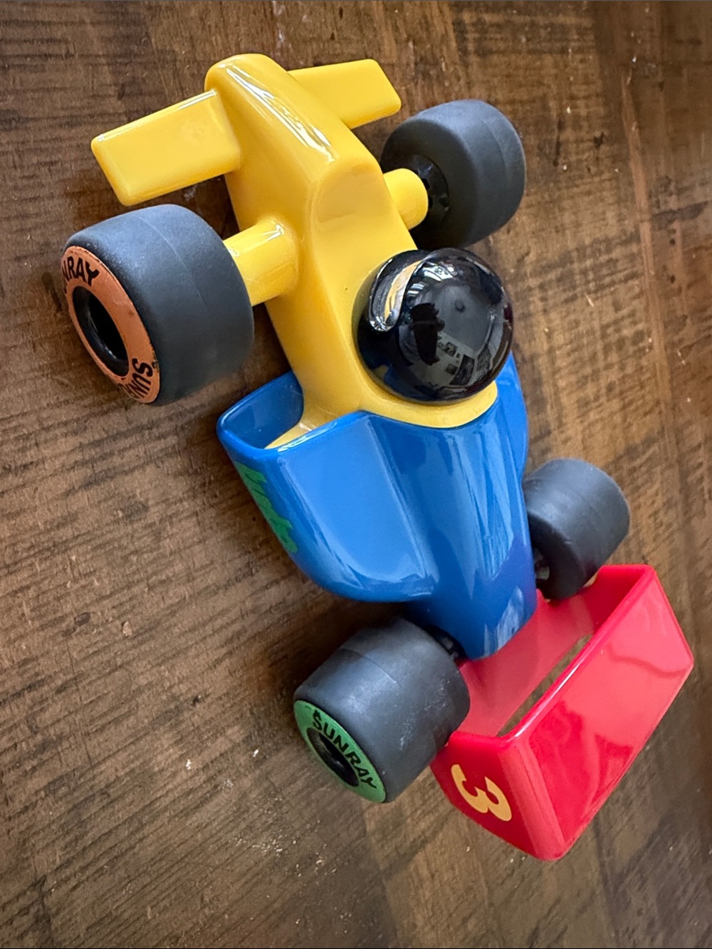 Verve Playforever Bright Yellow, Blue & Red Toy Race Car
